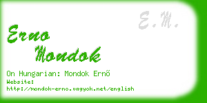 erno mondok business card