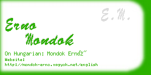 erno mondok business card